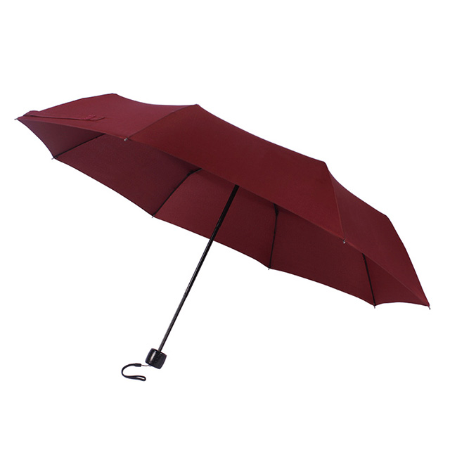 Shenzhen JingMingXin Umbrella Products Co., Ltd.-Umbrella factory custom plain hit cloth three fold advertising umbrella