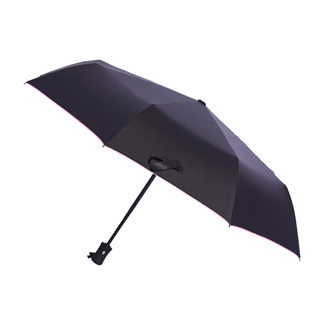 Three-fold umbrella manufacturer custom-made three-fold automatic black plastic umbrella_Shenzhen JingMingXin Umbrella Products Co., Ltd.